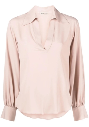 Blanca Vita draped V-neck blouse - Pink