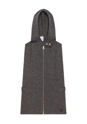 Courrèges zip-up hooded vest - Grey