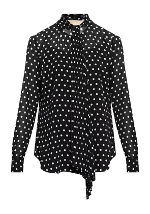 Michael Michael Kors polka-dot neck-tie blouse - Black