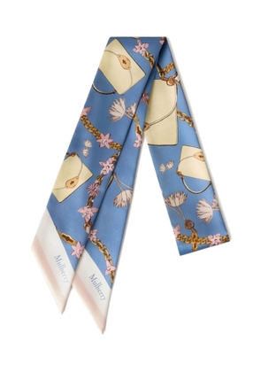 Mulberry bag-print floral scarf - Blue