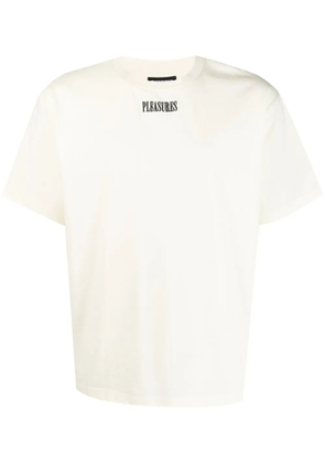 Pleasures plaid-design cotton T-shirt - White