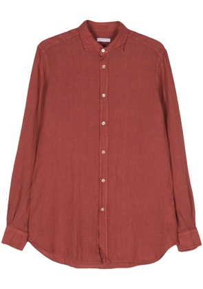 Boglioli slub-texture linen shirt - Red