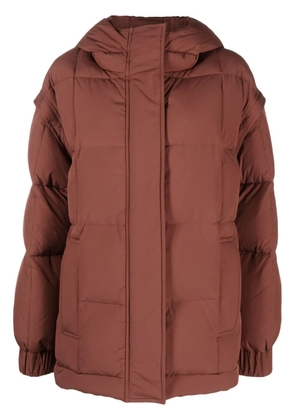 STAND STUDIO detachable-sleeve padded jacket - Brown