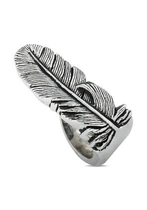 King Baby sterling silver feather ring