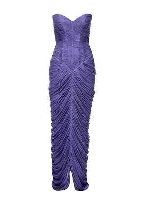 Ana Radu strapless draped asymmetrical dress - Purple