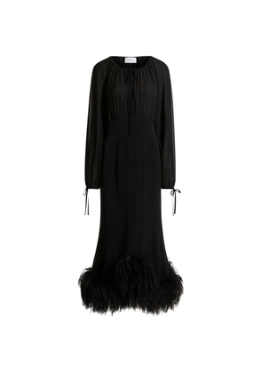 16Arlington Davis feather-trim midi dress - Black