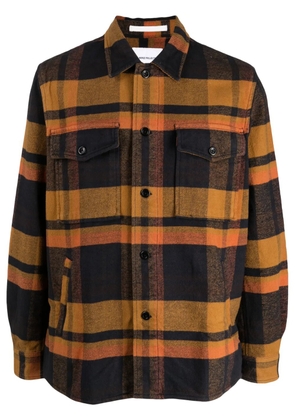 Norse Projects Julian plaid-check shirt jacket - Orange