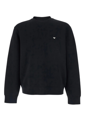 Emporio Armani crew-neck logo-embroidery sweatshirt - Black