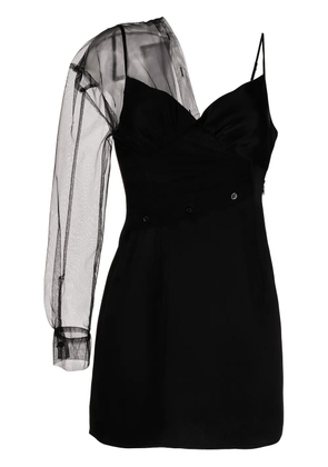 ACT Nº1 asymmetric satin mini dress - Black