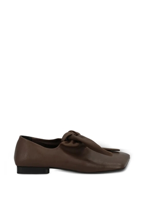 Uma Wang knot square ballet flats - Brown