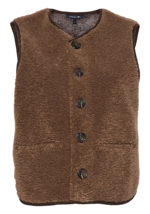 Soeur V-neck faux-shearling vest - Brown