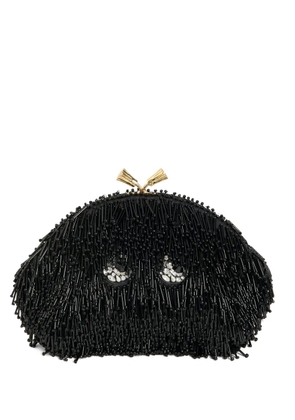 Anya Hindmarch beaded-embellished clutch bag - Black