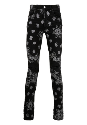 AMIRI Flocked Bandana Skinny Jeans 'Black'