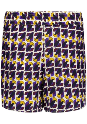 PAULA printed silk shorts - Blue