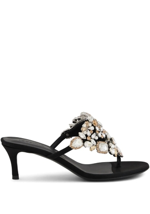 Rabanne crystal-embellished sandals - Black