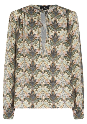 ETRO paisley-print front-tie blouse - Neutrals