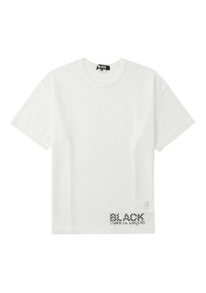 Black Comme Des Garçons mesh-panel T-shirt - White