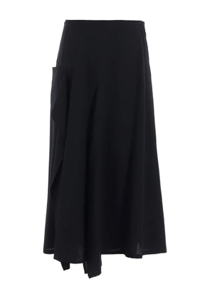 Y's ruffled midi skirt - Black
