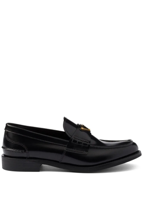 Prada brushed leather loafers - Black