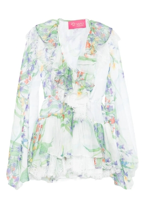MIAU by Clara Rotescu floral-print mini dress - White