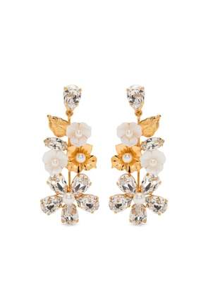 Jennifer Behr crystal-embellished floral earrings - Gold