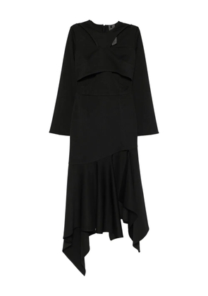 RHIZOME Evelyn cut-out asymmetric midi dress - Black