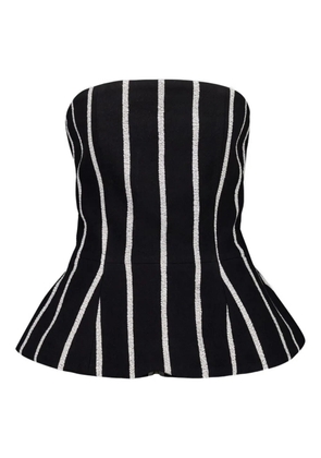 Marrakshi Life striped peplum top - Black