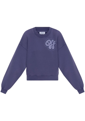 Off-White logo-print cotton sweatshirt - Purple