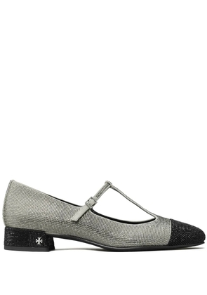 Tory Burch rhinestone embellished ballerina shoes - Grey