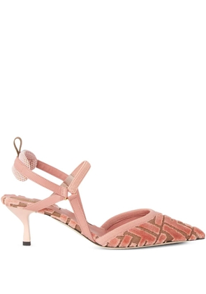 FENDI 55mm Colibri Lite FF-patterned slingback pumps - Pink