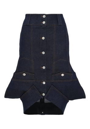 GRACE ELWOOD denim jacket-style midi skirt - Blue