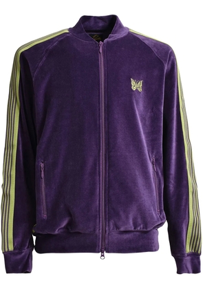 Needles side-stripe velour track jacket - Purple