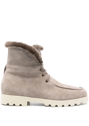 Santoni suede hiking boots - Neutrals