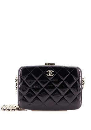 CHANEL Pre-Owned Framed Box with Chain Quilted Patent Small clutch bag - Black