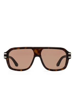 Dolce & Gabbana Eyewear tortoiseshell-pattern logo-plaque sunglasses - Brown