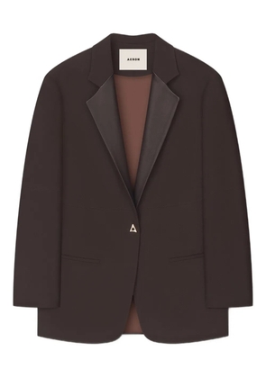 AERON leather-trimmed blazer - Brown