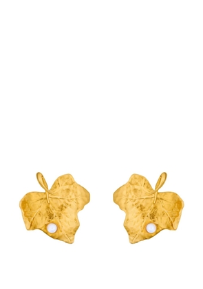 Oscar de la Renta leaf-shaped earrings - Gold