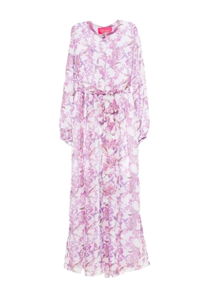MIAU by Clara Rotescu floral-print belted maxi dress - White