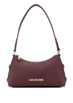 Love Moschino cutout leather clutch bag - Purple