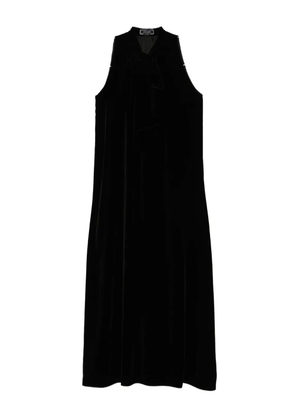STYLAND bow-neck velvet dress - Black