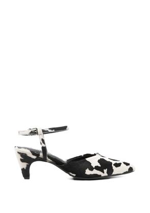 Evaluna animal-print ankle-strap pumps - Black