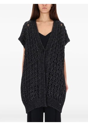 Herno openwork short-sleeve vest - Black