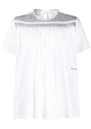 Prada contrast stitching T-shirt - White