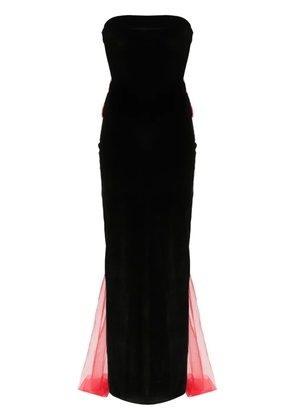 Atu Body Couture bow-detail velvet gown - Black
