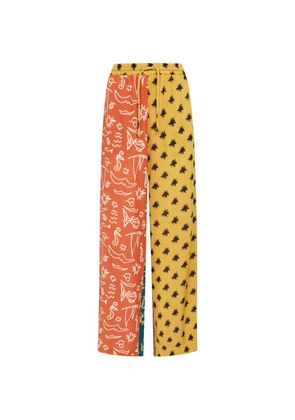 Donde Esteban colour-block printed trousers - Yellow