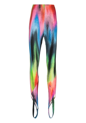The Attico Jamie abstract-print leggings - Blue
