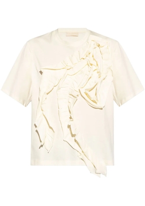 Ulla Johnson Aris ruffle-detail T-shirt - Neutrals