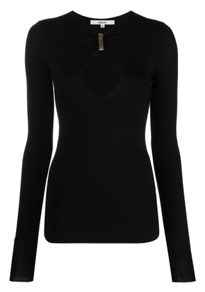 MANURÍ long-sleeve cut-out T-shirt - Black