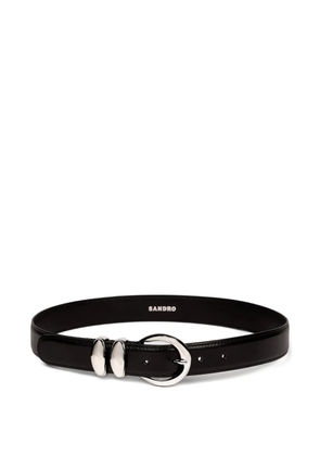 SANDRO metal buckle leather belt - Black