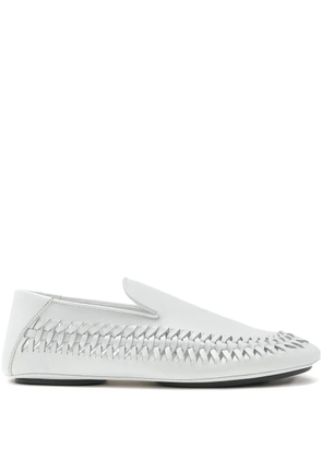 Proenza Schouler Whip braided leather loafers - White